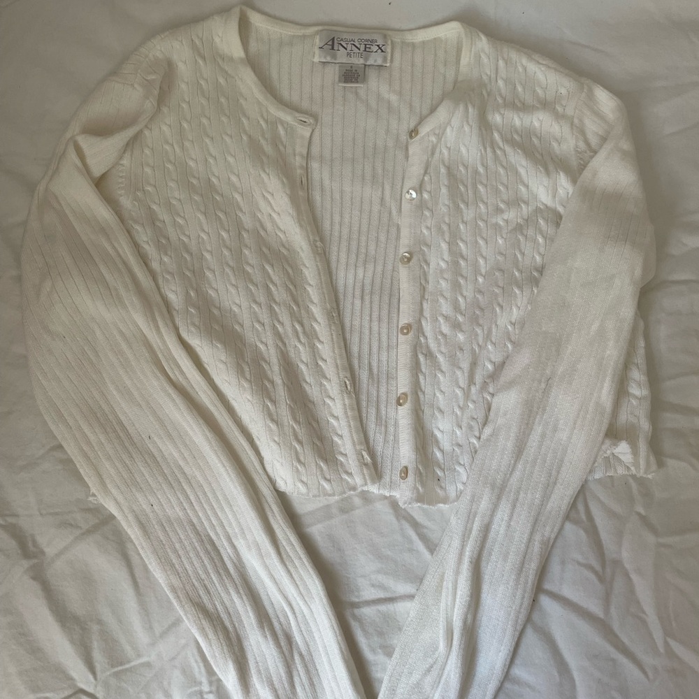 Vintage Annex Cropped Cable Knit Cardigan